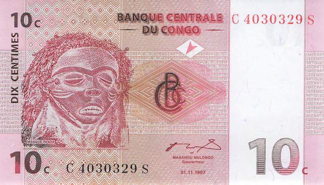 Kongo p.82 10 Centimes 1997